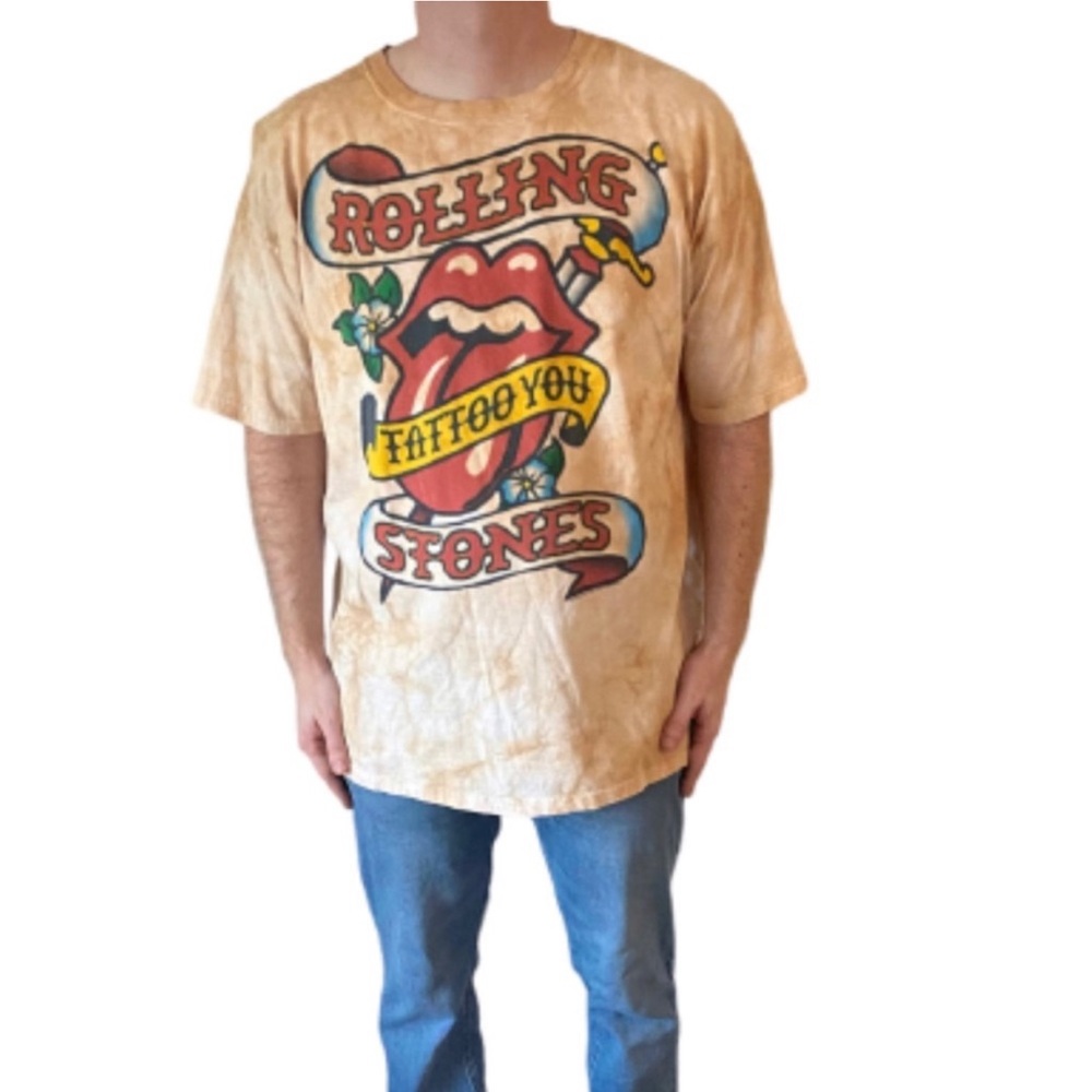 Rolling Stones Tattoo You Vintage rare tie dye 2003 shirt liquid blue tag Sz 2X